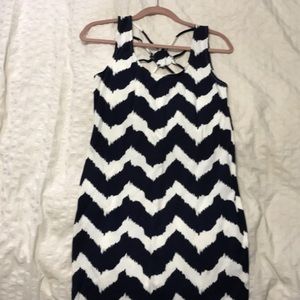 Bandeau Chevron Print Dress